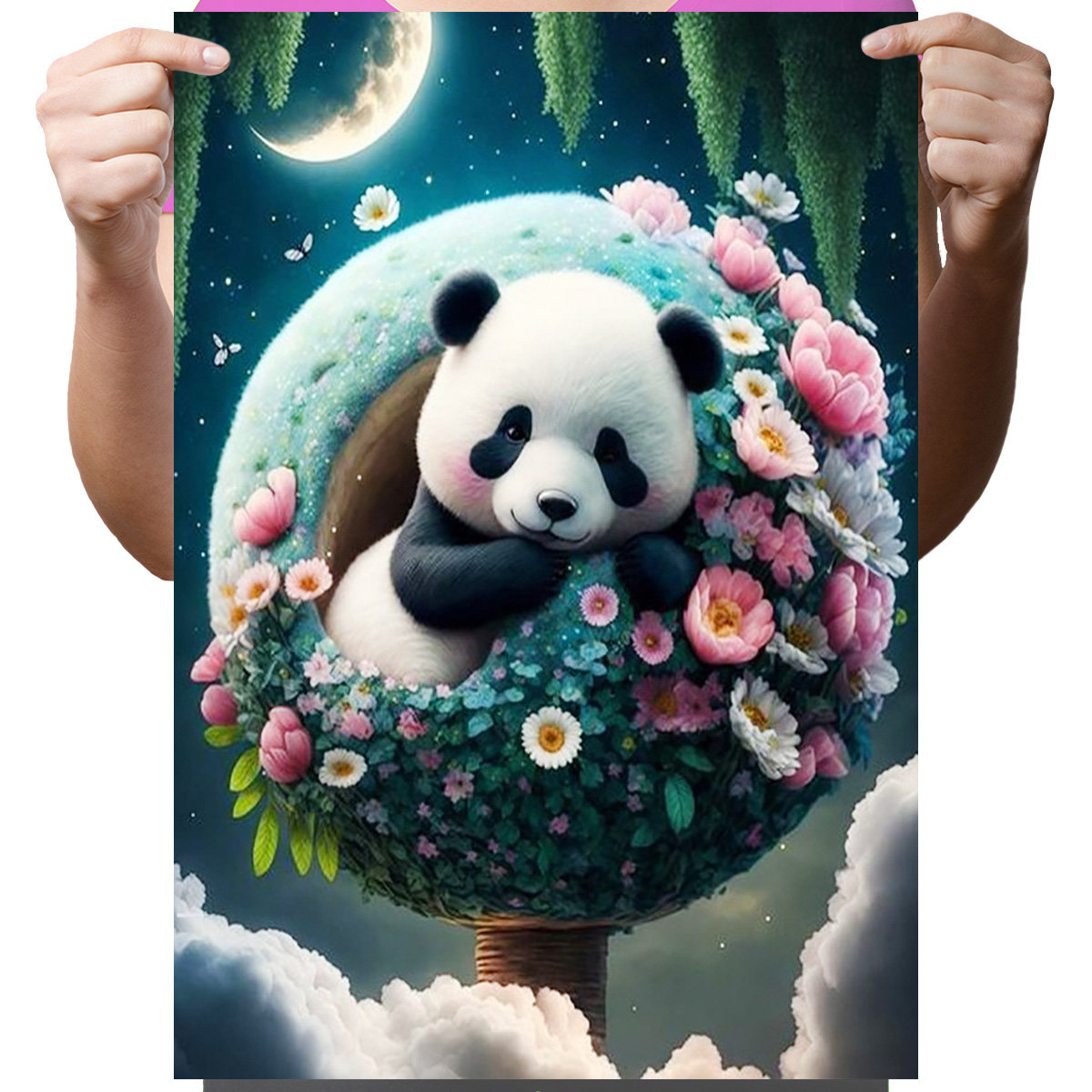 Haft Diamentowy Diamond Painting,DIAMENTOWY MALARZ,Obraz DIY 5D,Mozaika Diamentowa 30x40, Panda