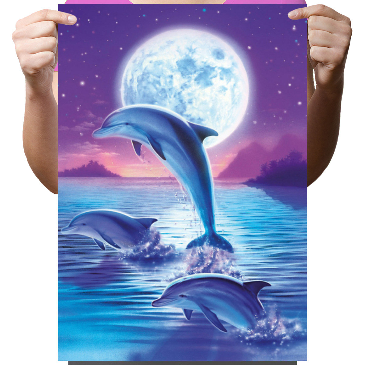 Haft Diamentowy Diamond Painting,DIAMENTOWY MALARZ,Obraz DIY 5D,Mozaika Diamentowa 30x40,Delfin