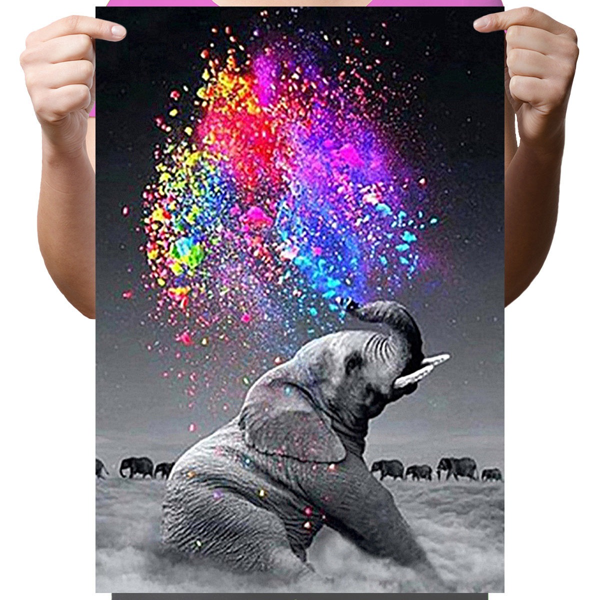 Haft Diamentowy Diamond Painting,DIAMENTOWY MALARZ,Obraz DIY 5D,Mozaika Diamentowa 30x40, Słoń
