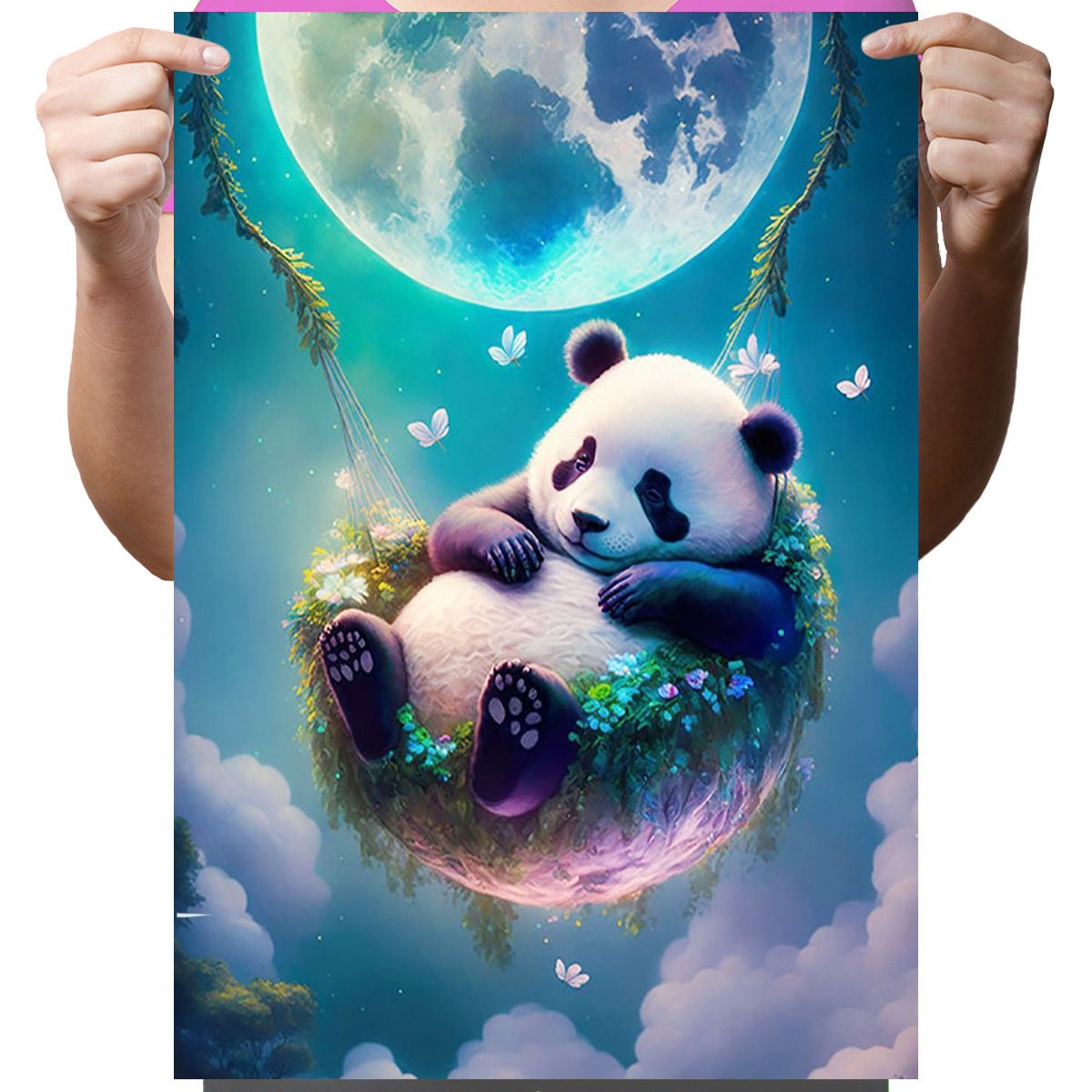 Haft Diamentowy Diamond Painting,DIAMENTOWY MALARZ,Obraz DIY 5D,Mozaika Diamentowa 30x40, Panda