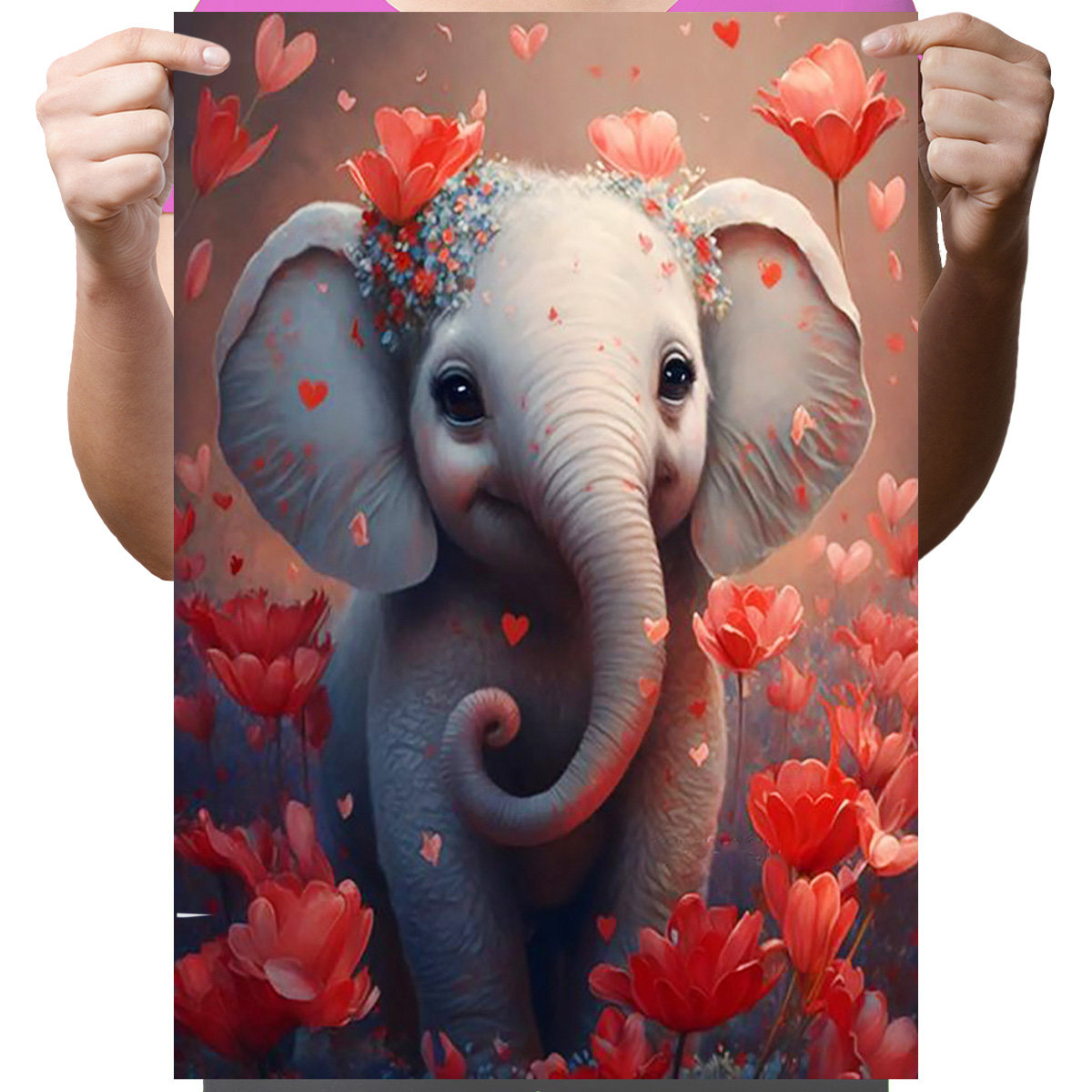 Haft Diamentowy Diamond Painting,DIAMENTOWY MALARZ,Obraz DIY 5D,Mozaika Diamentowa 30x40, Słoń
