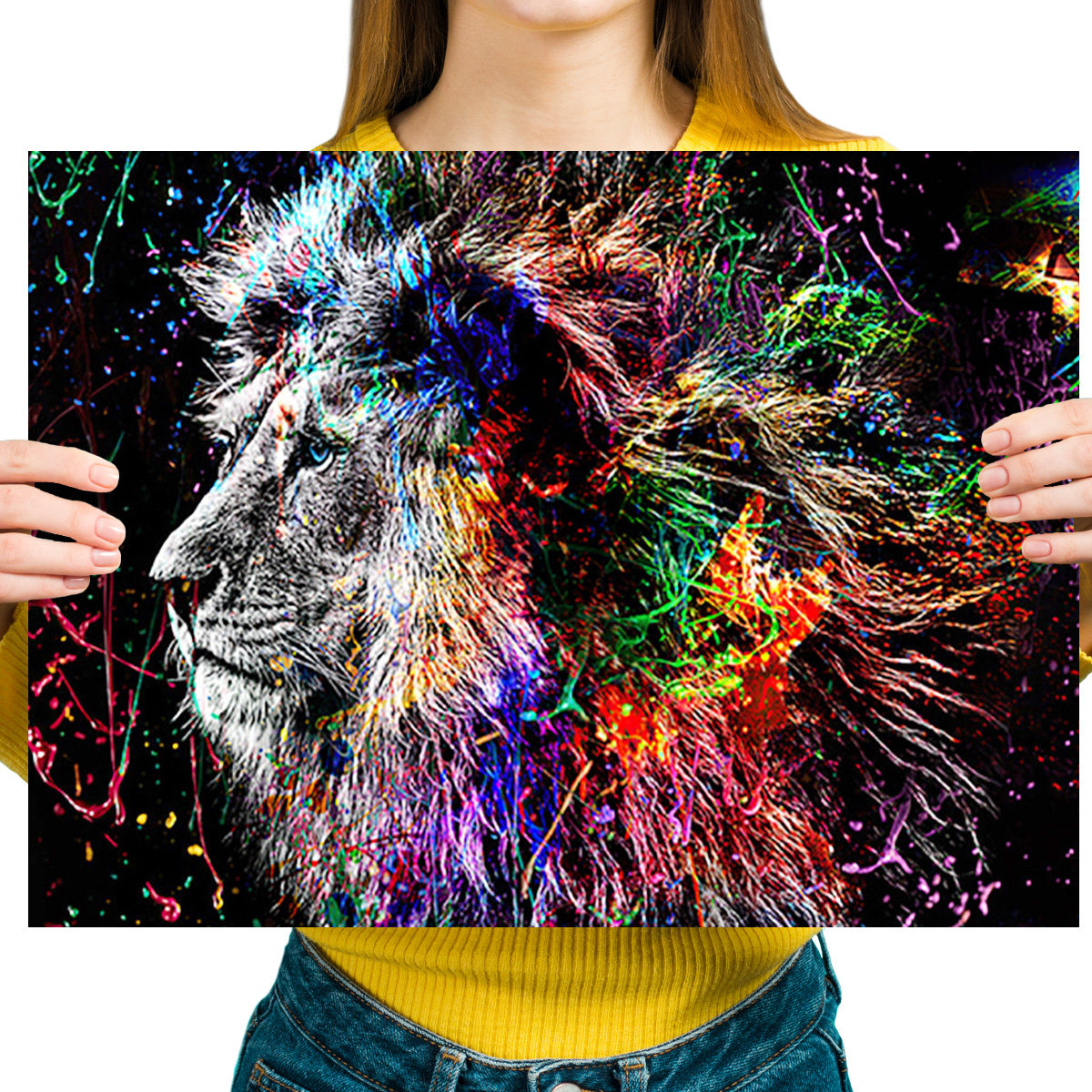 Haft Diamentowy Diamond Painting,DIAMENTOWY MALARZ,Obraz DIY 5D,Mozaika Diamentowa 30x40, Lew