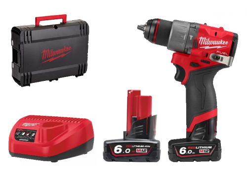 Milwaukee M12 FPD2-602X wiertarko-wkrętarka udarowa 12V 2x6,0Ah Li-Ion 45Nm w walizce HD Box 4933479870