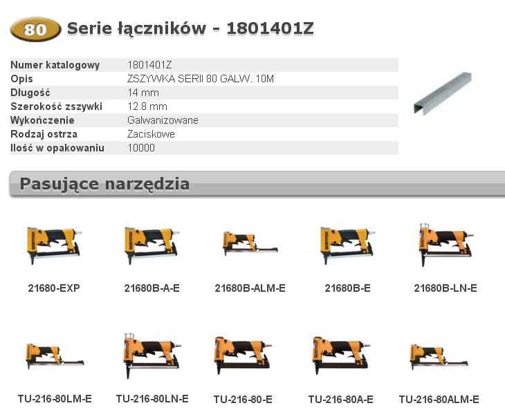 BOSTITCH 1801401Z ZSZYWKI 80 14 mm 10.000 szt.