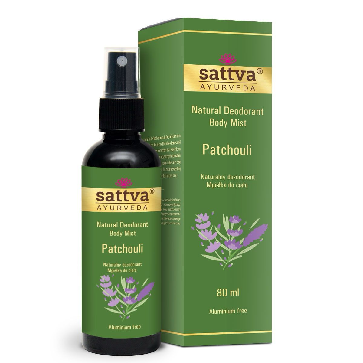 Sattva Natural Deodorant Body Mist naturalny dezodorant w formie mgiełki do ciała Patchouli 80ml