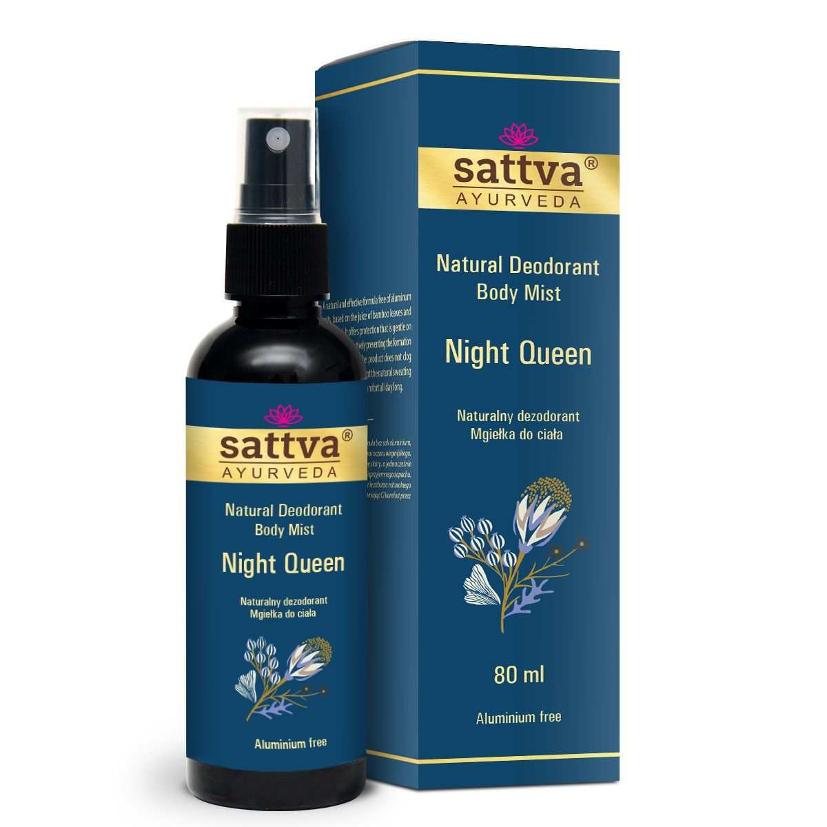 Sattva Natural Deodorant Body Mist naturalny dezodorant w formie mgiełki do ciała Night Queen 80ml