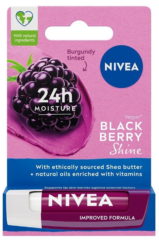 Pielęgnująca pomadka do ust Nivea Blackberry Shine 4.8 g (9005800363066)