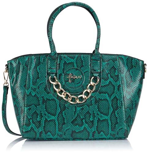 NAEMI Torba damska typu tote, zielony czarny, jeden rozmiar
