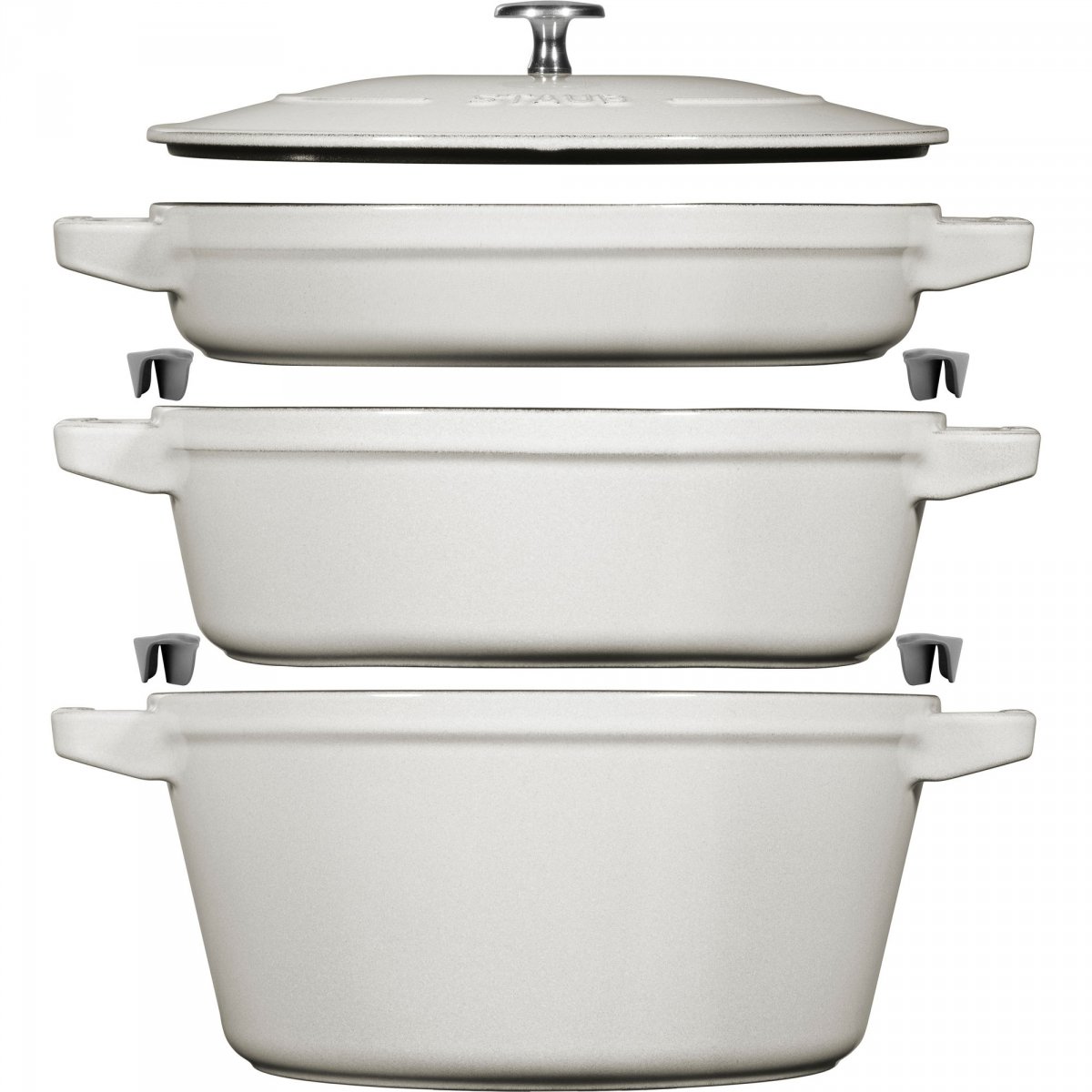Zestaw 3 Naczyń + Pokrywka 24 Cm Truflowy Staub