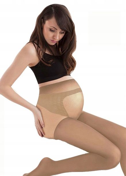 Rajstopy Ciążowe 40 Den Body Protect Beżowe