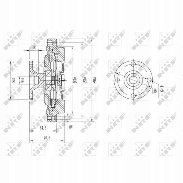 KIA SPRZĘGŁO WISKOTYCZNE NRF 49604  K2700 99-03