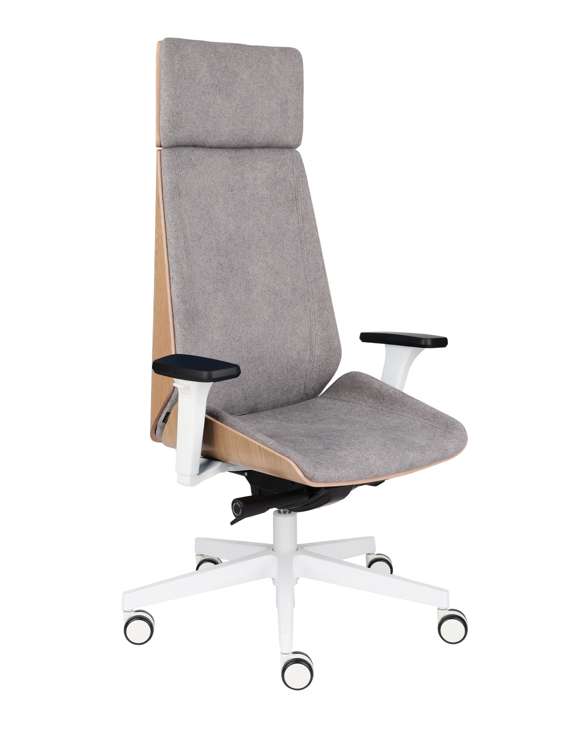 Fotel biurowy Moon Wood HD White - Fornir dębowy