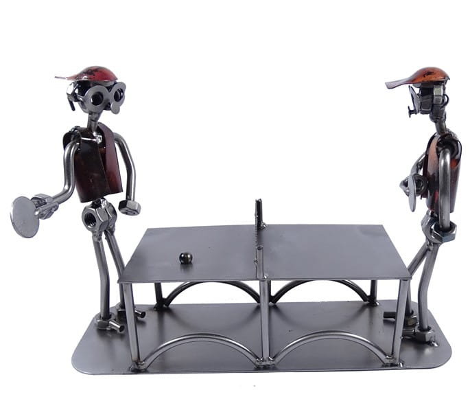 Metalowa figurka Ping pong, tenis stołowy. Prezent lub trofeum