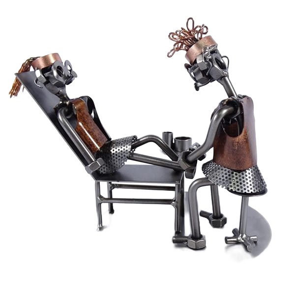 Metalowa figurka Pedicure. Dekoracja dla kosmetyczki