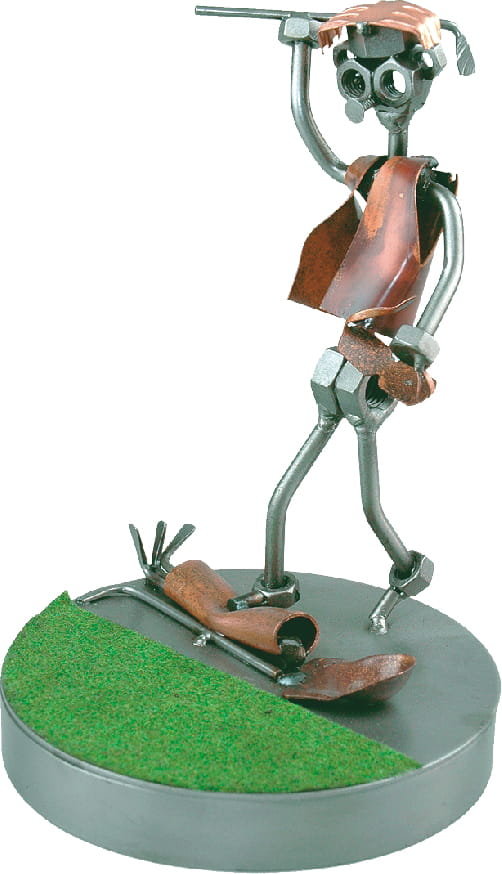 Metalowa figurka Golf z torbą. Prezent dla Golfisty
