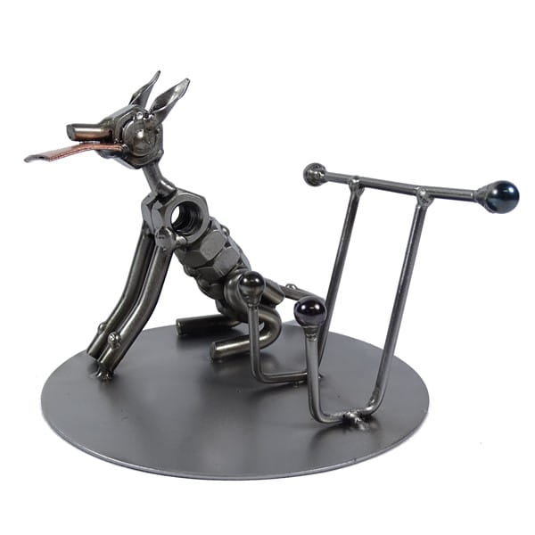 Metalowa figurka-Stojak na telefon Piesek. Praktyczna dekoracja