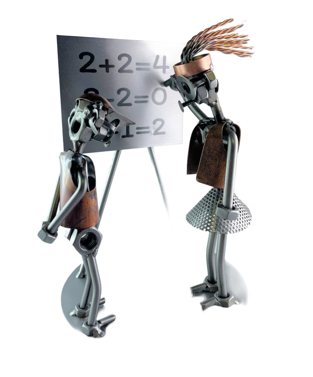 Metalowa figurka Nauczycielka. Idealny prezent dla Nauczycielki matematyki