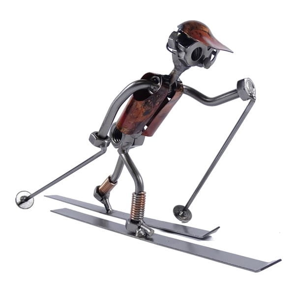 Metalowa figurka Narciarz biegowy. Prezent dla narciarza biegowego
