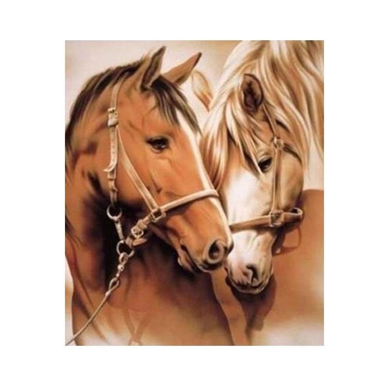 Diamond painting haft diamentowy zestaw konie (01700) 25x35cm, mozaika DIY