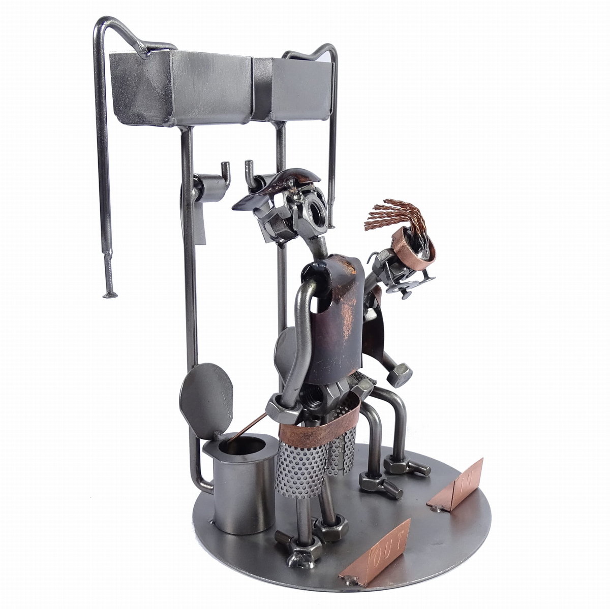 Metalowa figurka Para na WC. Śmieszny prezent na wieczór kawalerski