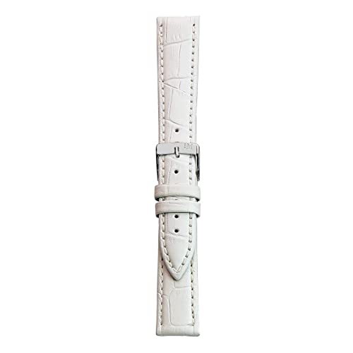 Morellato Pasek unisex, Kolekcja EASY clic/mod. Bąbelki, z prawdziwej skóry cielęcej - nadruk aligatora - A01X5203480, Biały, 12mm, pasek