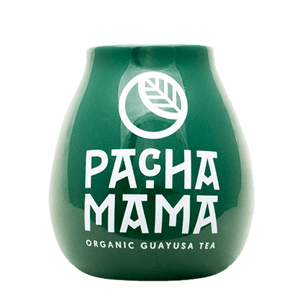 Tykwa Ceramiczna zielona z logo Pachamama - 350 ml