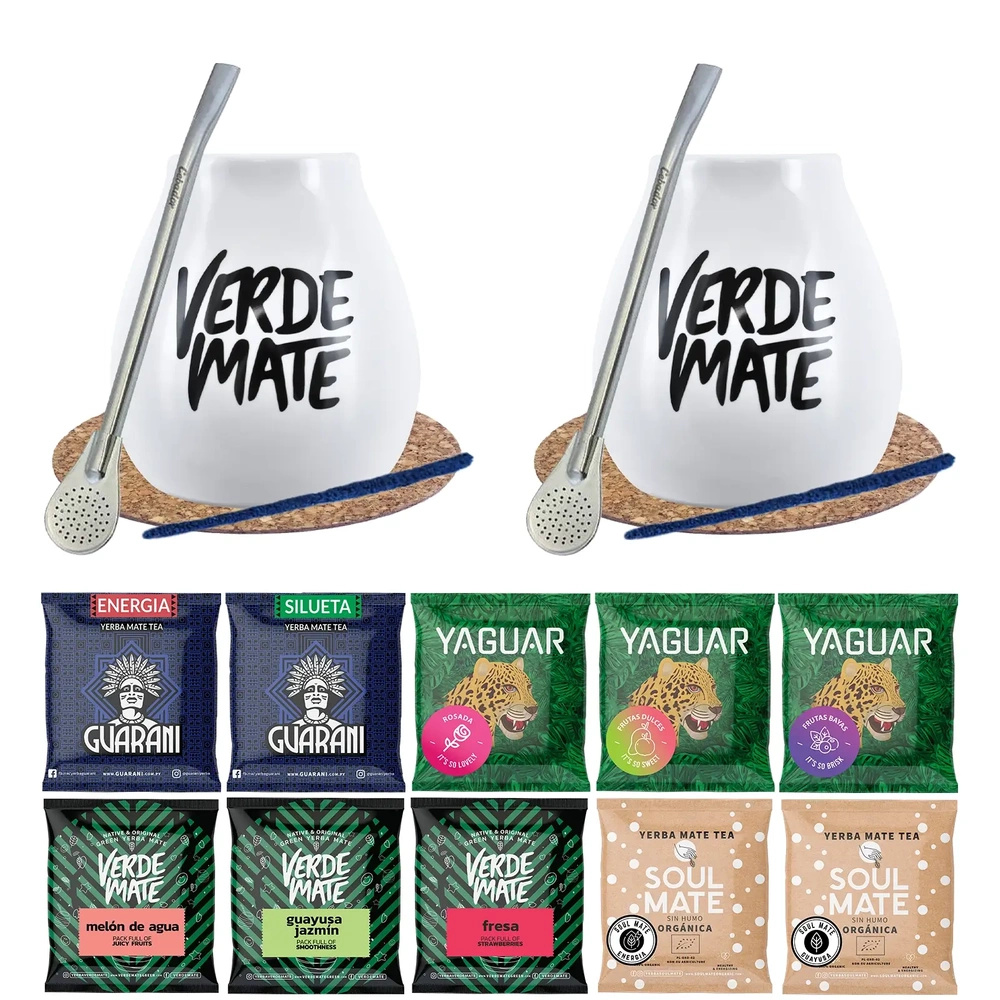 Zestaw Yerba Mate Green 10x50g  Matero x2 500g