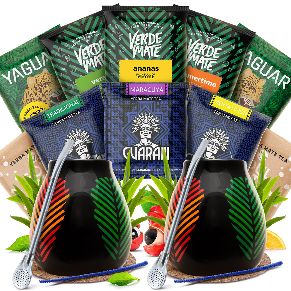 ZESTAW Yerba Mate akcesoria dla dwojga 10x50g