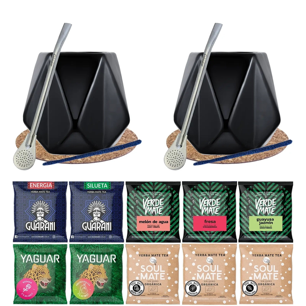 Yerba Mate Zestaw dla Dwojga  Bombilla Tykwa 10x50g
