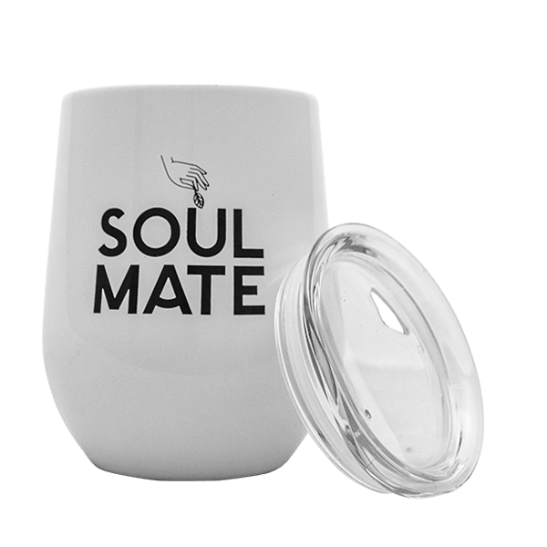 TermoLid – stalowe naczynko z pokrywką – Soul Mate (białe) – 350 ml