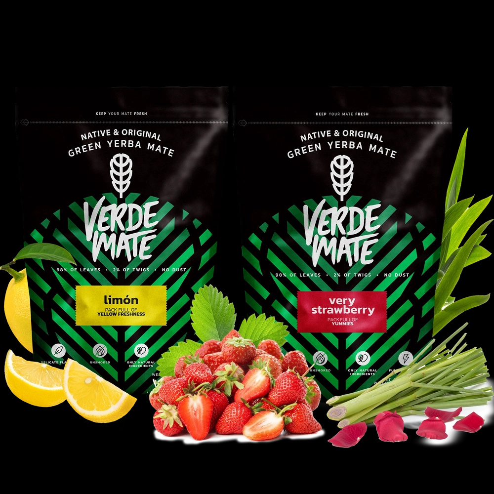 Yerba Verde Mate Limon Very Strawberry owocowe 1kg