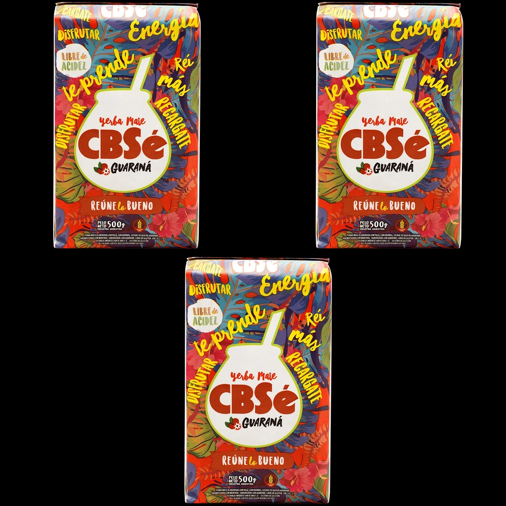 Yerba Mate CBSe Energia z guaraną 3x500g (1,5kg)