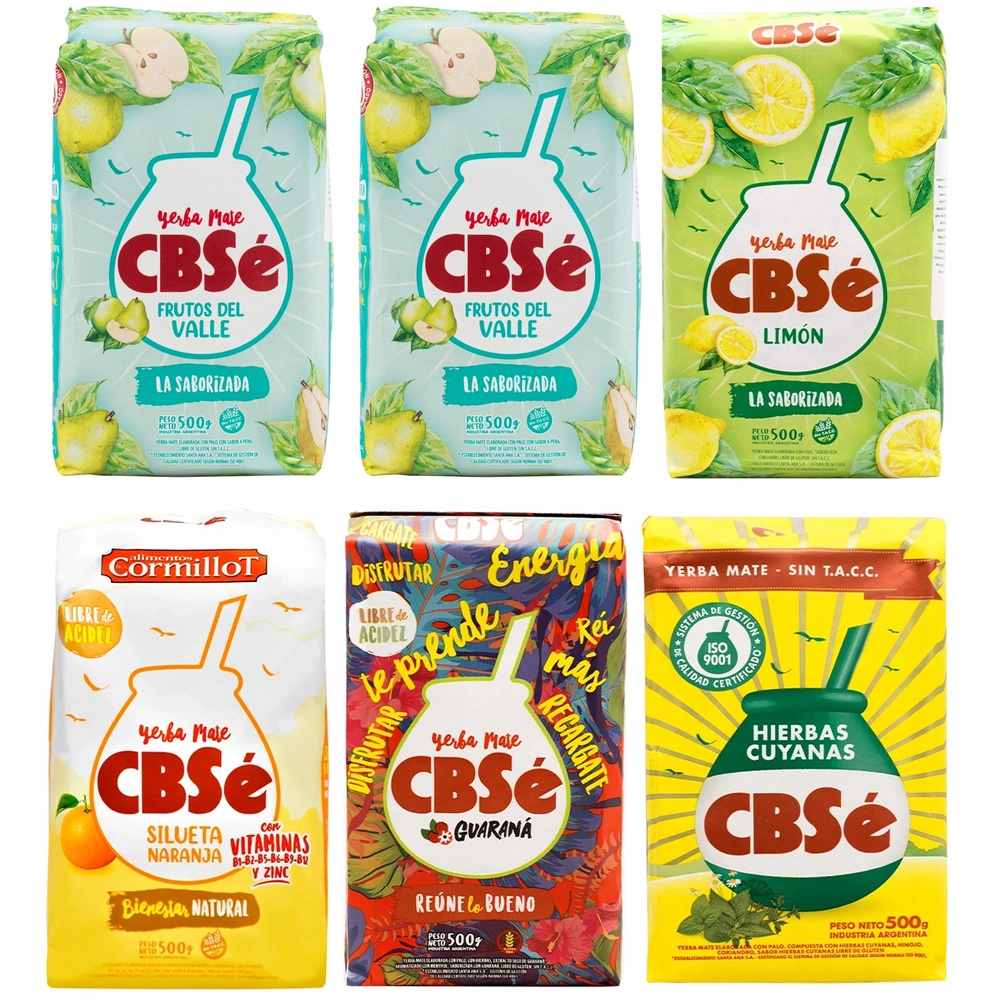 Yerba Mate CBSe Energia z guaraną i inne smaki 6x500g (3kg)