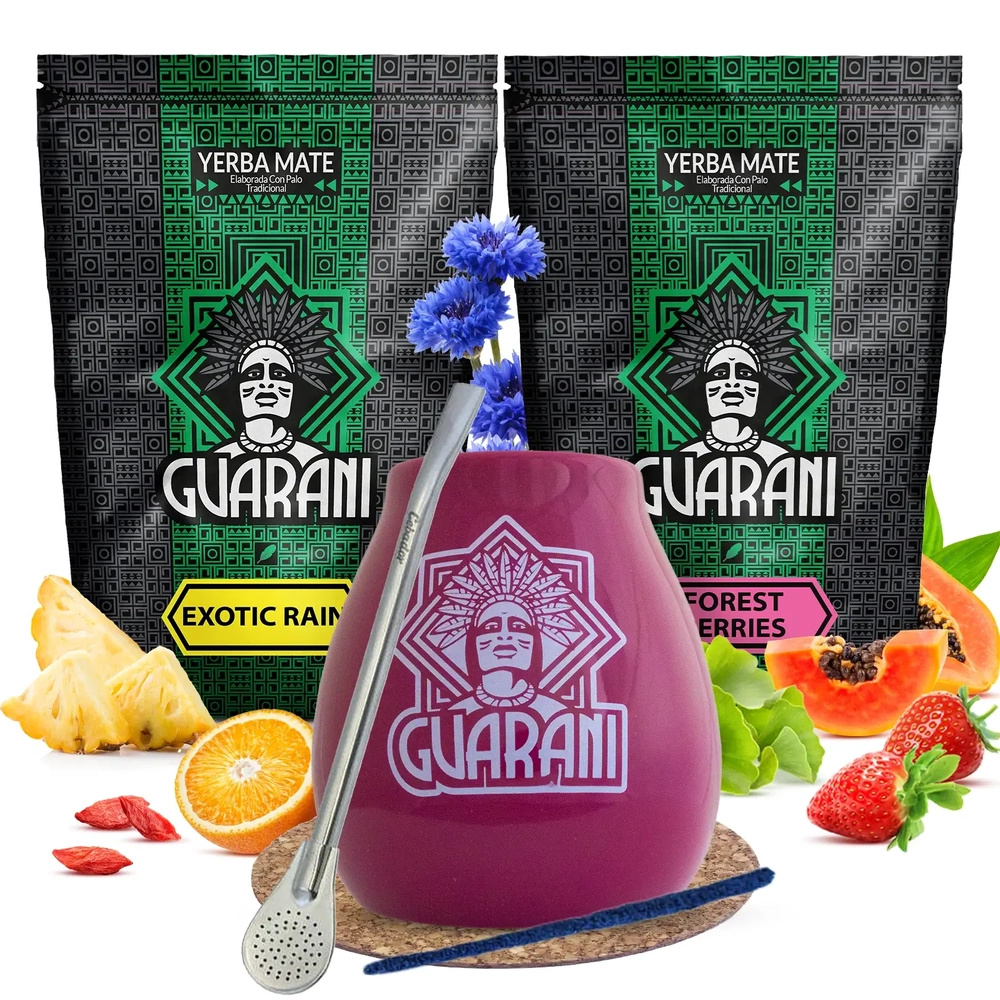 Zestaw Yerba Mate Guarani Owocowe Tykwa 2x500g