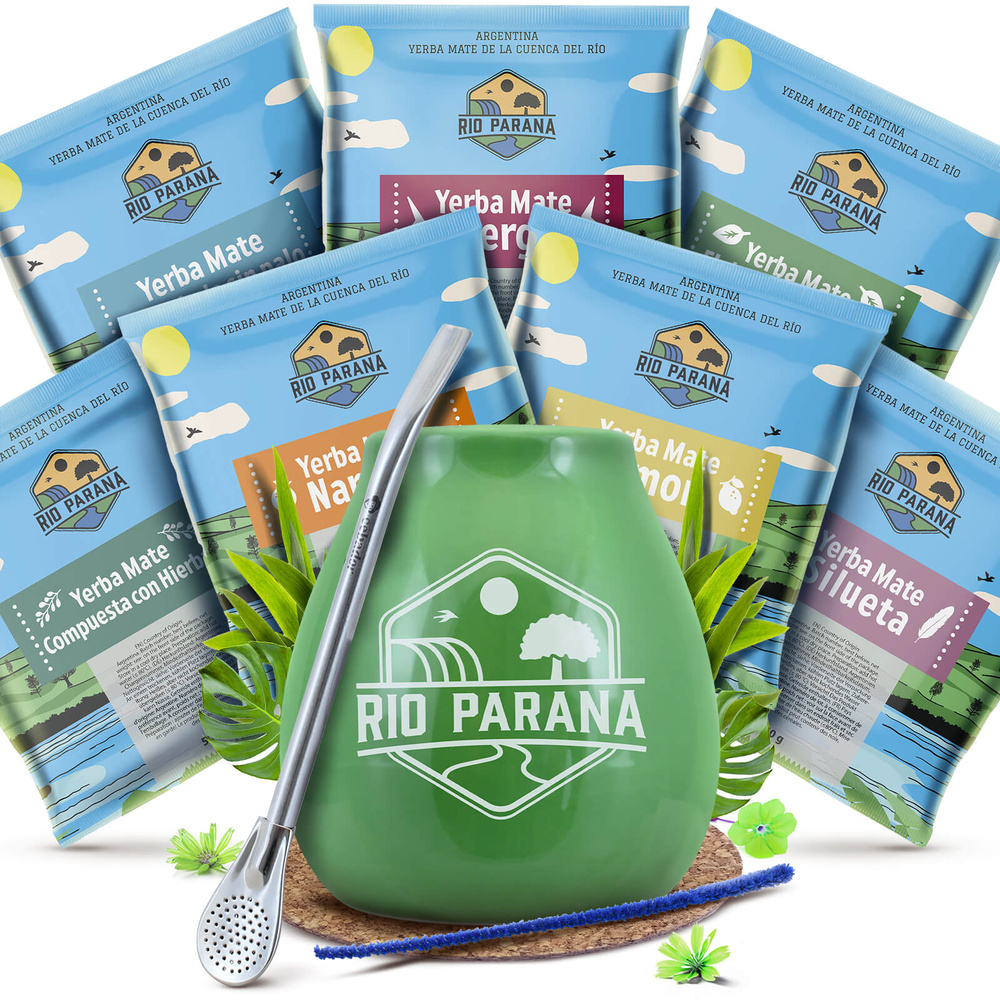 Zestaw próbek Yerba Mate Rio Parana 7x50g + akcesoria