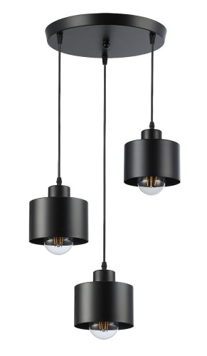 Elza lampa wisząca okrągła 3xE27 czarna