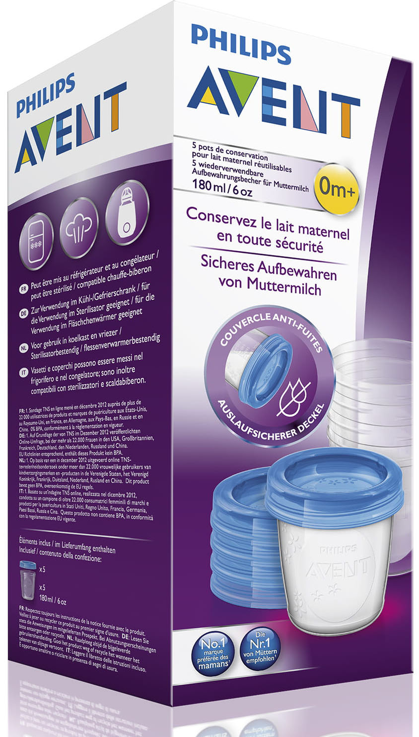 Zbiornik do przechowywania mleka Philips Avent Baby Storage Container Set 5 szt
