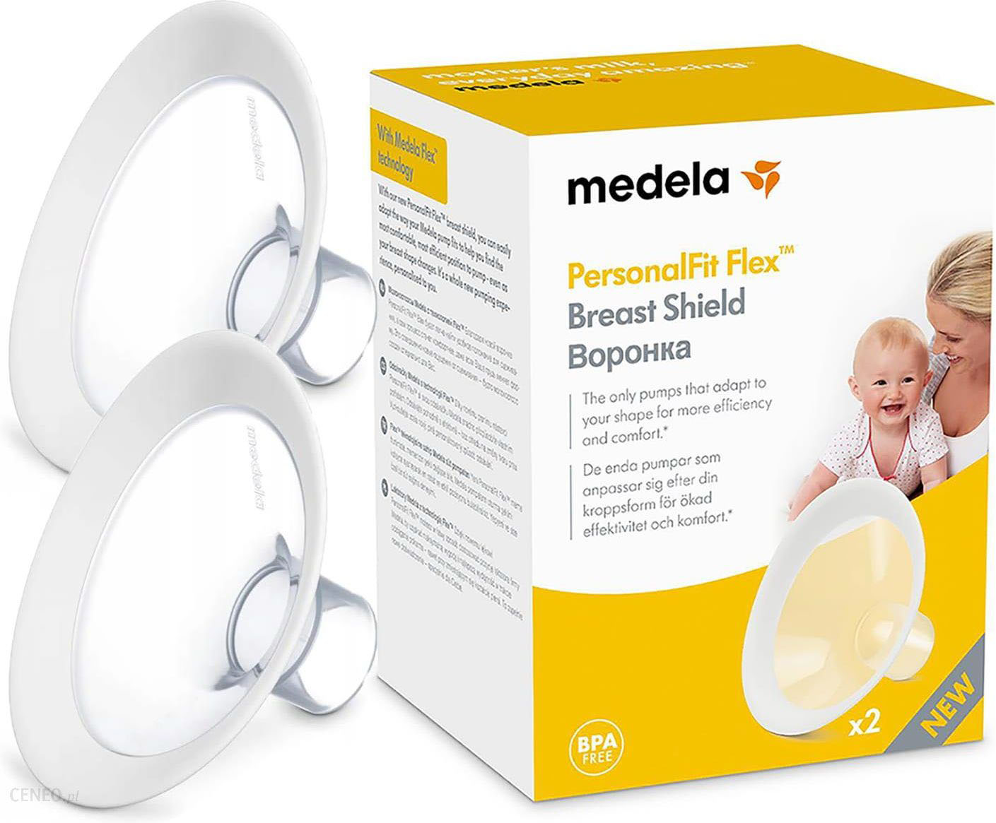 Silikonowe osłonki na piersi do karmienia Medela Funil Personal Fit Flex XL