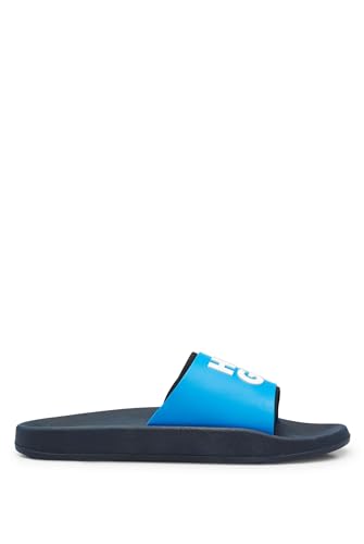 HUGO Męskie klapki Nil Slid We Włoszech z logo Stack rozmiar, medium blue, 43 EU