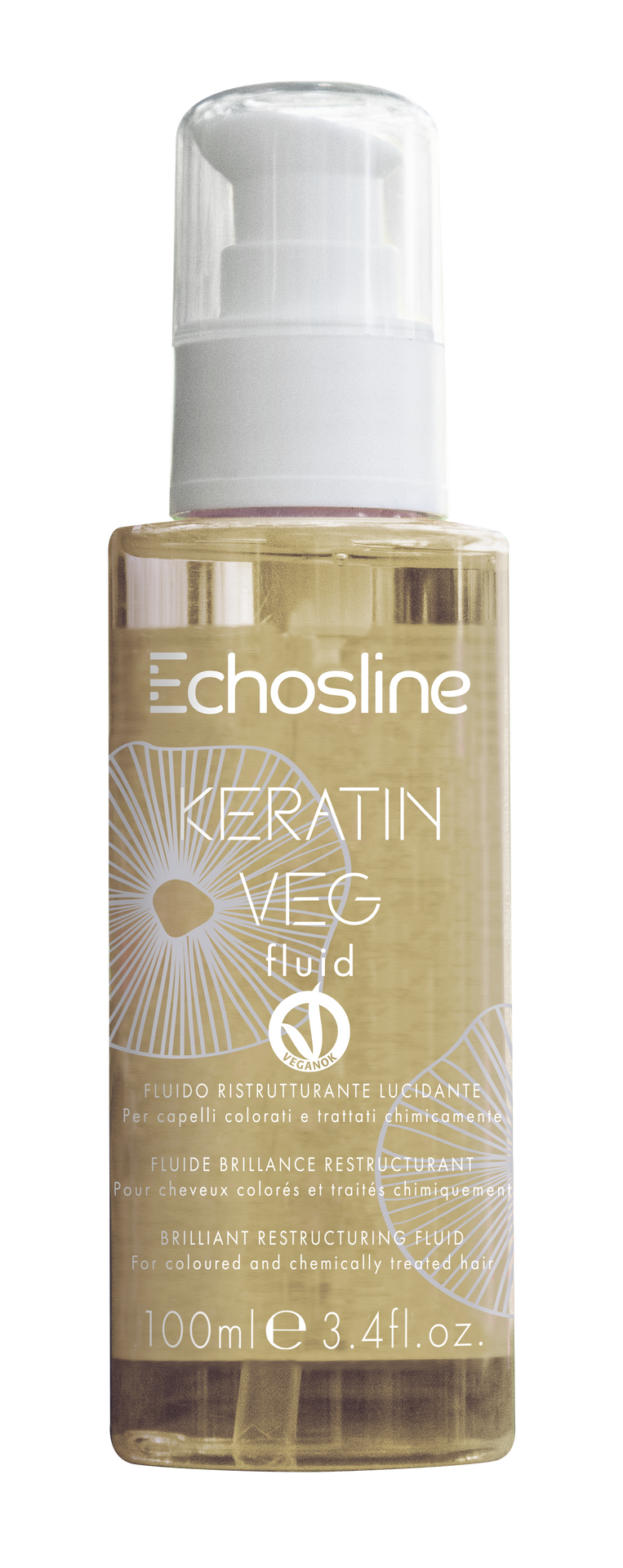 Echosline Keratin Veg, płyn fluid do odbudowy włosów, 100ml