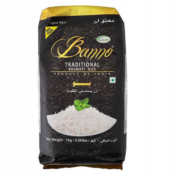 ﻿Ryż basmati tradycyjny Banno 1kg