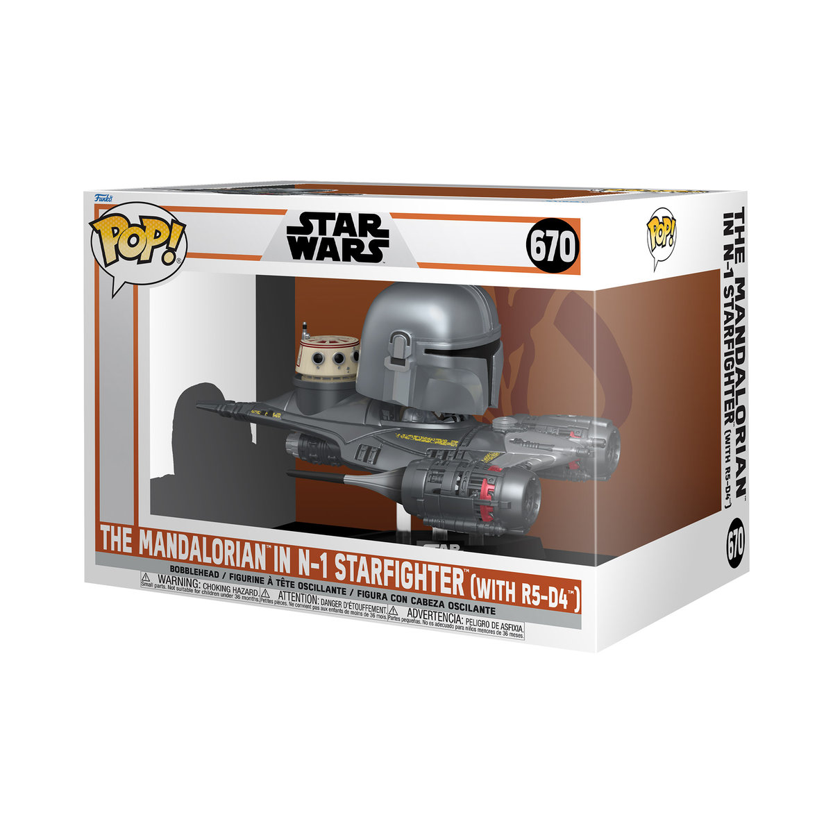 Funko POP! Star Wars. The Mandalorian, figurka kolekcjonerska, Mandalorian In N-1 Starfighter, 670