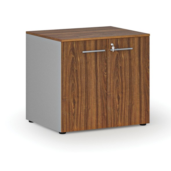 Szafa biurowa z drzwiami PRIMO GRAY, 735 x 800 x 640 mm, szary/orzech