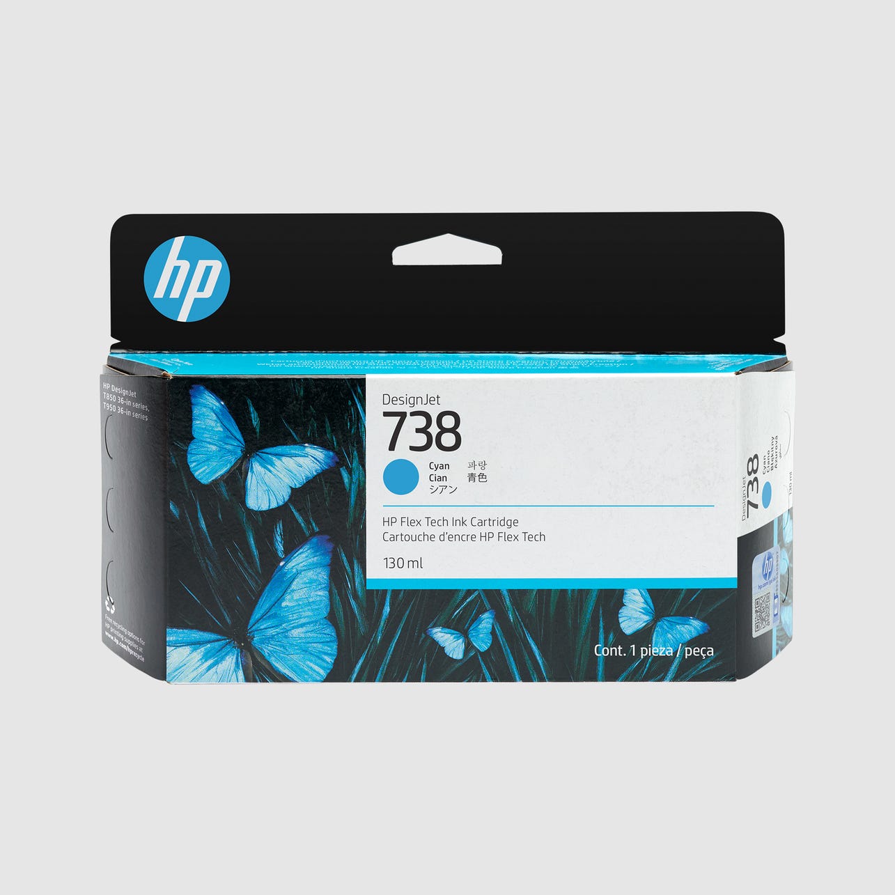 Wkład z atramentem błękitnym HP DesignJet 738 130 ml