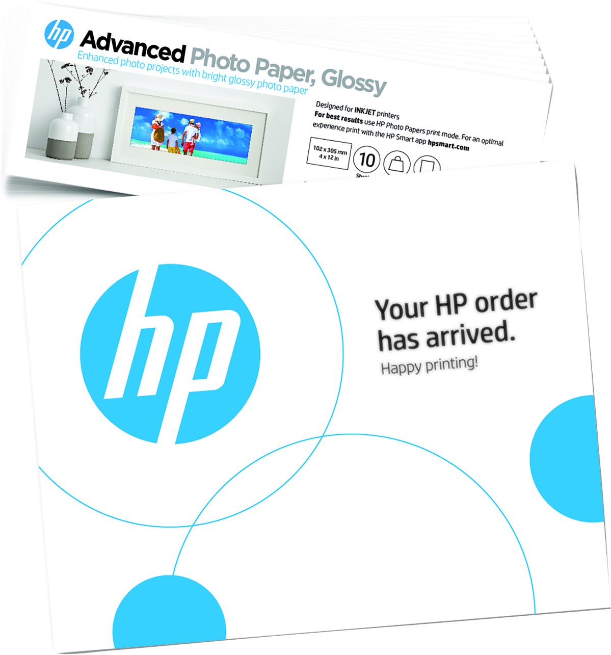 Papier fotograficzny HP Advanced, błyszczący, 101 × 305 mm (4″ × 12″), 10 arkuszy