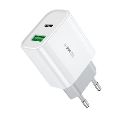 Wk design WK Design szybka ładowarka sieciowa adapter EU USB / Lightning Power Delivery 3.0 Quick Charge 3.0 20W biały (WP-U53)
