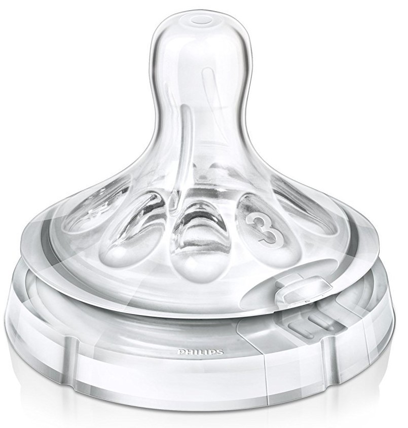 Smoczek silikonowy Avent Natural Nipple Medium Flow Teat 3 m+ 2 szt