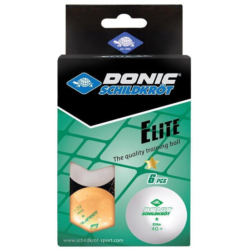 Piłeczki Do Tenisa Stołowego Donic Elite 1* 40+ Białe/Pomarańczowe 6 Szt