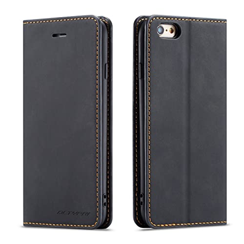 QLTYPRI Etui na iPhone 6 iPhone 6S, wysokiej jakości skóra PU, obudowa TPU zderzak z uchwytem na karty, podpórka, ukryta adsorpcja magnetyczna, etui z klapką z portfelem, pokrowiec na iPhone 6 iPhone