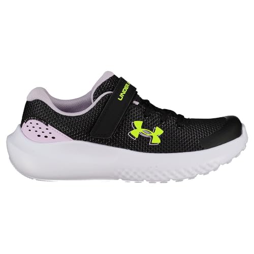 Under Armour Dziewczęce UA GPS Surge 4 Ac buty do biegania, Black Purple Ace High Vis Yellow, 34 EU